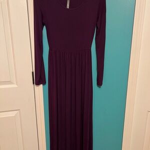 Rags and Couture Deep Purple Long Sleeve Dress